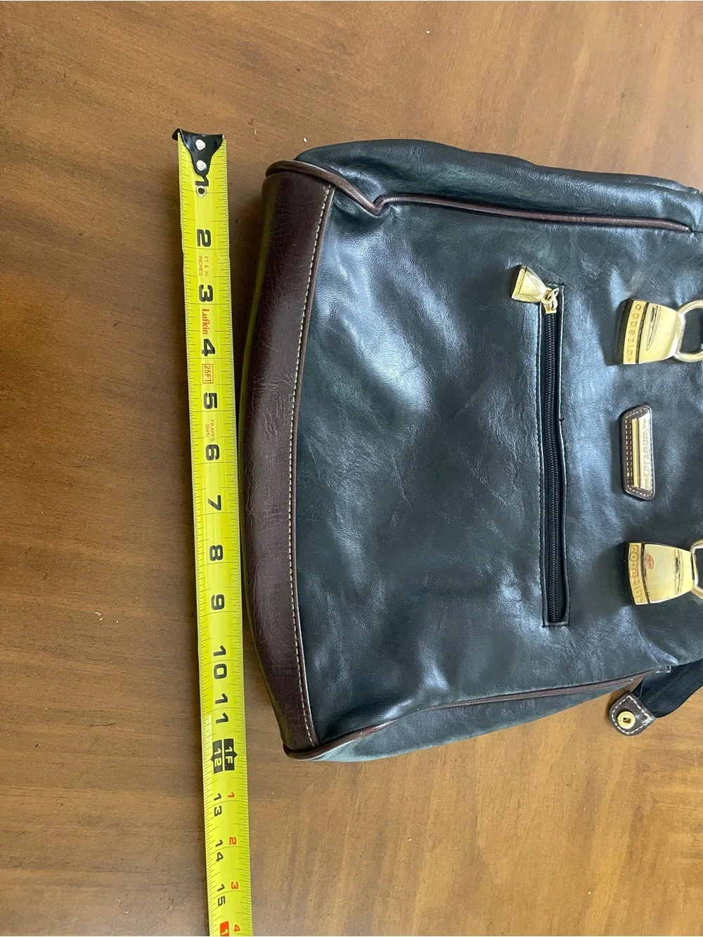 Capezio Leather Shoulder Bag with Gold Hardware